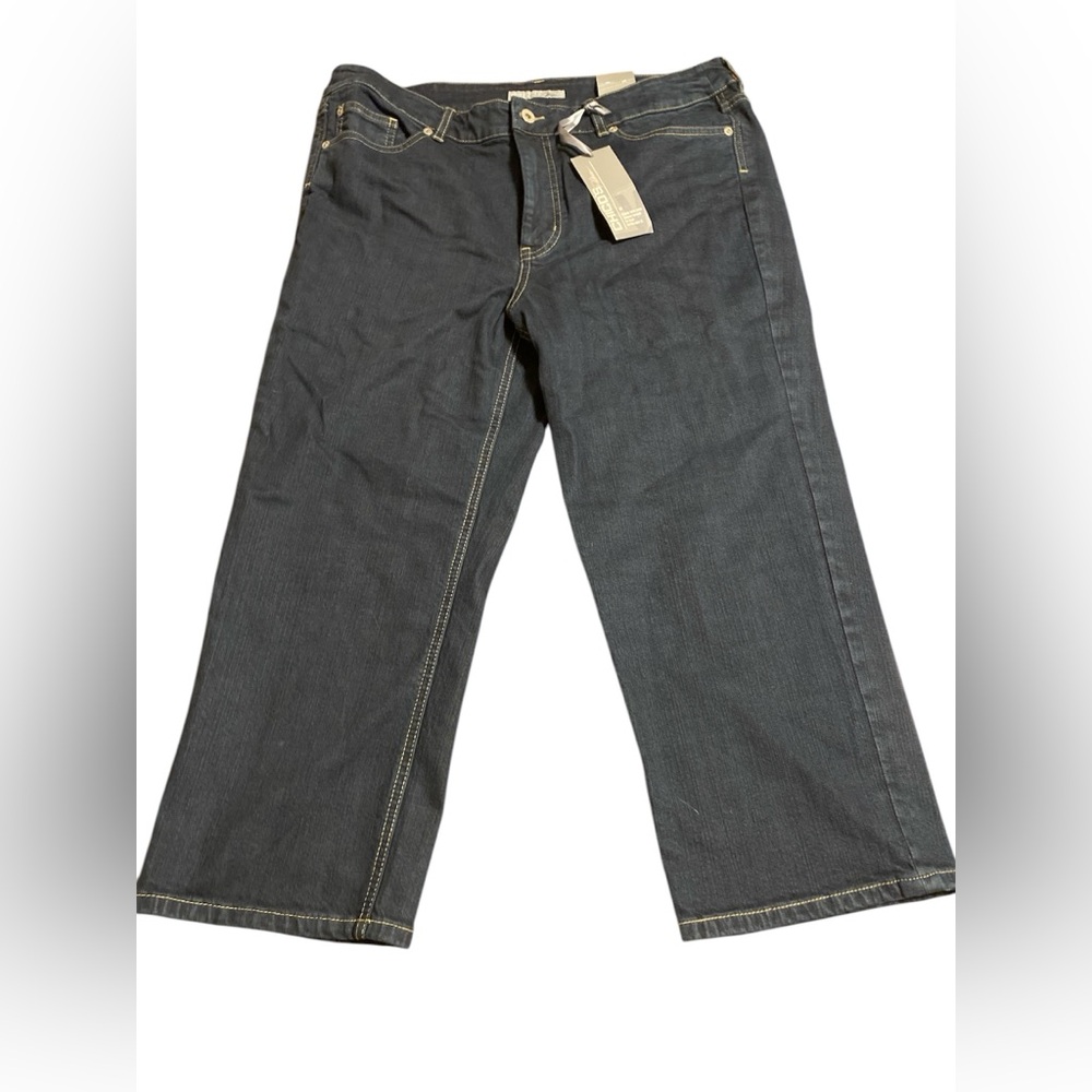 Chico's Platinum Dark Blue Crop Denim Jean  Sz 2.5